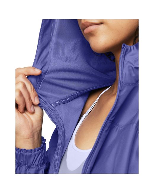 Under Armour Blue Rush Woven Full Zip Performance Training Jacket