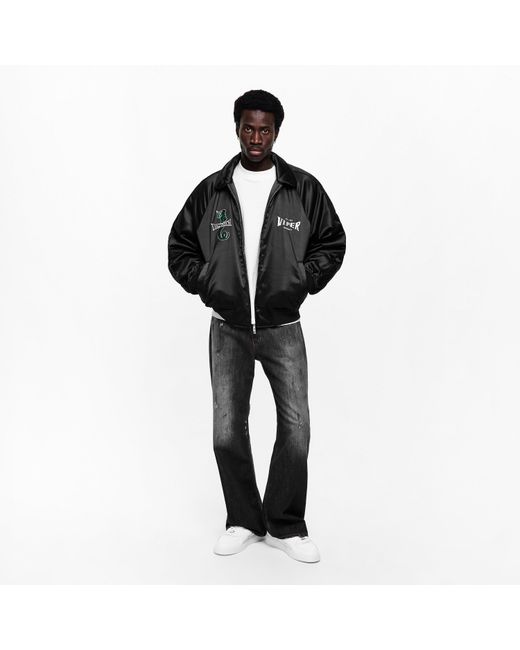 Represent Black Varsity Jacket for men