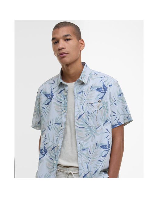 Barbour Blue B.Li Valleyfield Short-Sleeve Patterned Shirt for men