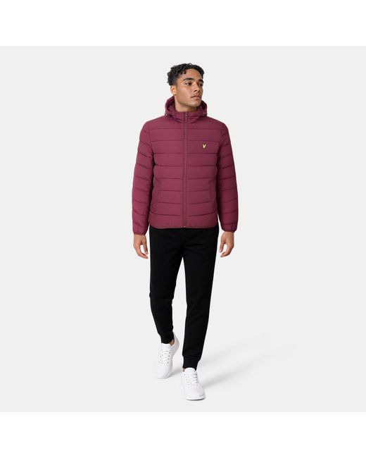Lyle & Scott Red Lightweight Quilted Puffer Jacket for men