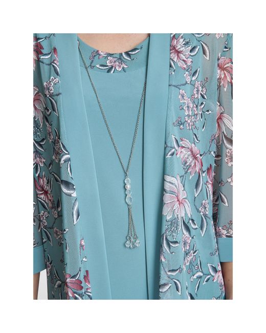 Gina Bacconi Blue Callie Printed Dress And Jacket