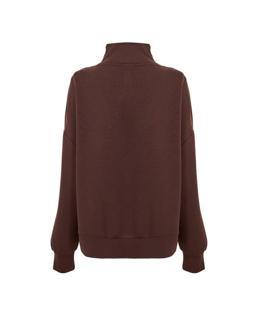 Varley Brown Hawley Half Zip Sweatshirt