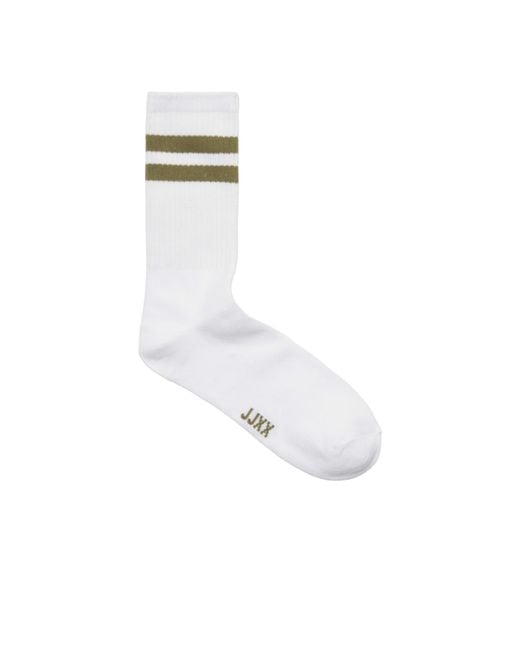 JJXX White Tennis 3 Pack Crew Socks