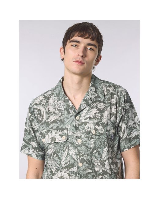 Pretty Green Green Patterned Short Sleeve Shirt for men
