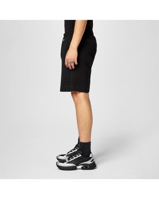 Boss Black Mid-Length Elasticated Drawstring Fleece Shorts for men