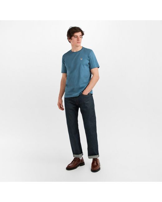 Paul Smith Blue Regular Fit Zebra Crew-Neck T-Shirt for men