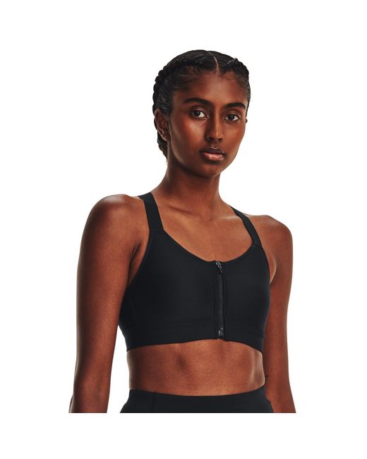 Under Armour Black Zipped Medium Impact Sports Bra