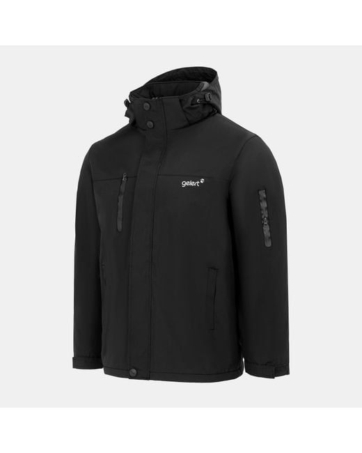 Gelert Black Fleece Lined Windproof Detachable Hood Parka for men