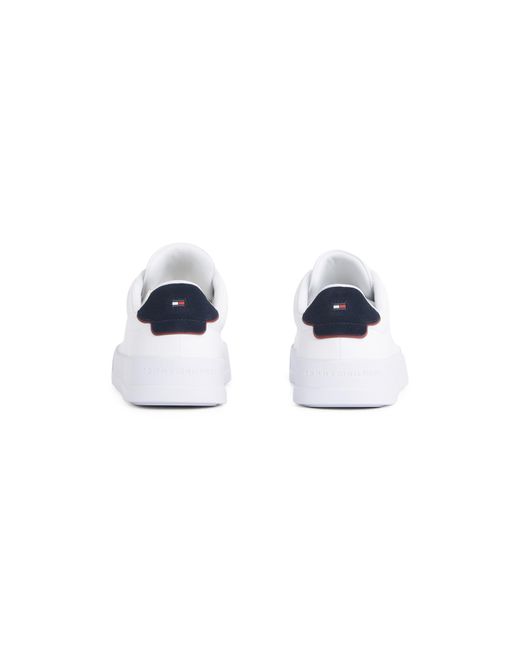 Tommy Hilfiger White Court Leather Low Top Trainers for men
