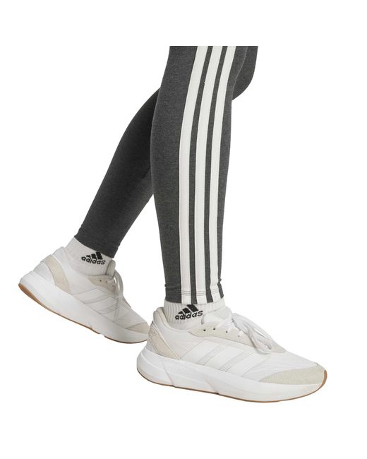 Adidas Gray Essentials 3 Stripe Leggings