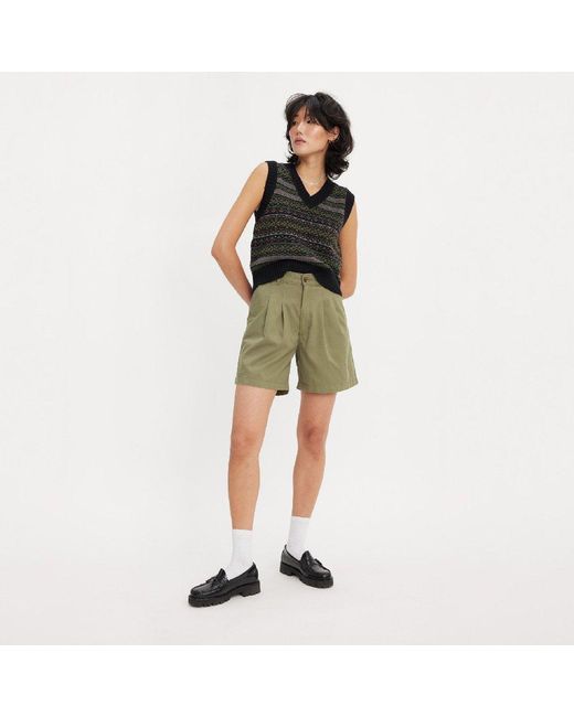 Levi's Green Levi's Pleated Trouser Short Deep Lic
