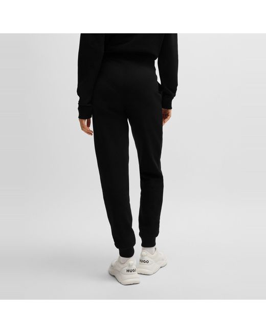 HUGO Black Jogging Bottoms With Iconic Logo Detail