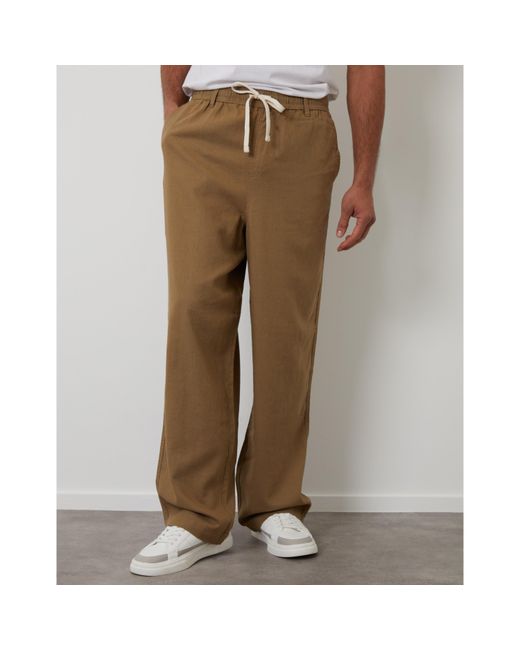 Threadbare Natural Straight Leg Trousers for men
