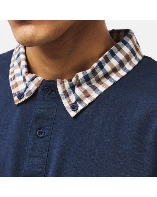 Aquascutum Blue Short Sleeve Polo Shirt for men