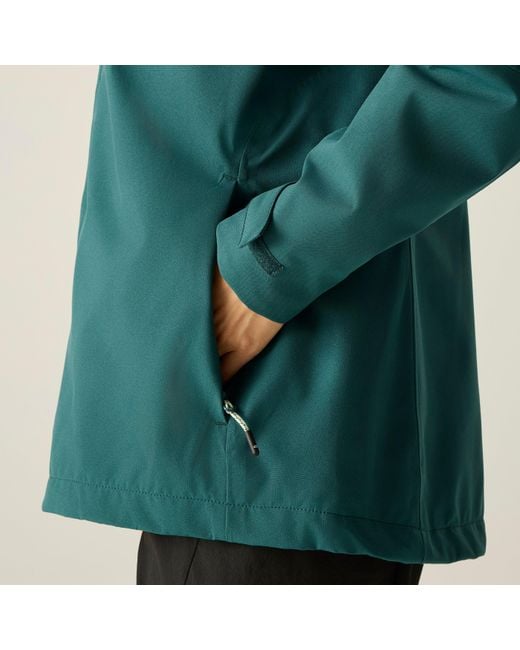 Regatta Green Birchdale Ii Waterproof Hooded Long Sleeve Jacket