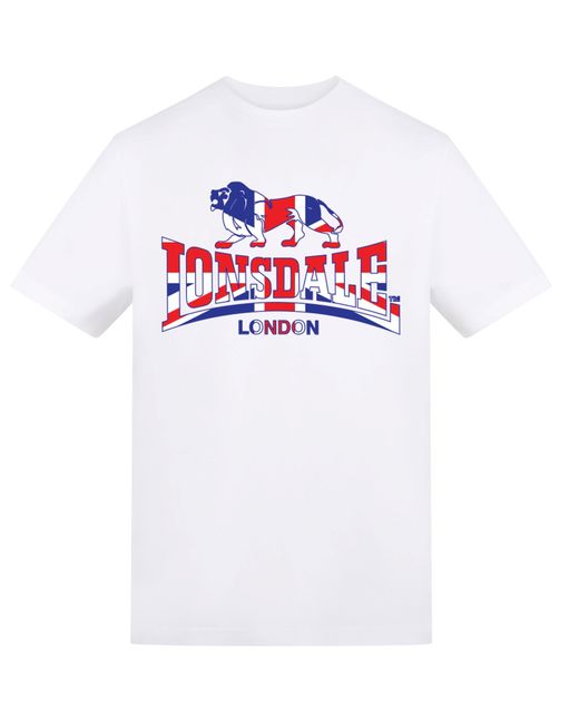 Lonsdale White Printed Logo Tee