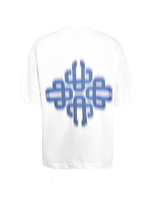 The Couture Club White Blurred Oversized Fit Oversized T-Shirt for men