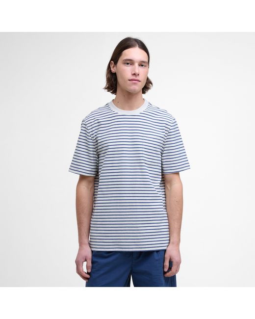 Barbour Blue Frensham Striped T-Shirt for men
