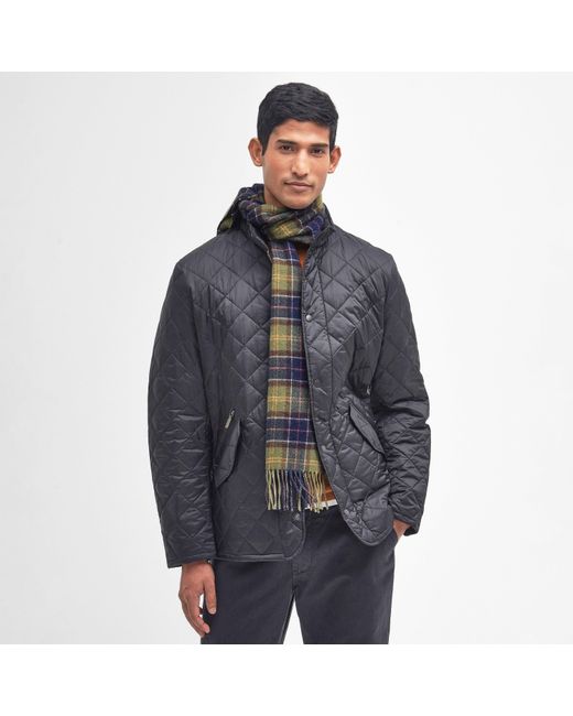 Barbour Blue Tartan Lambswool Scarf