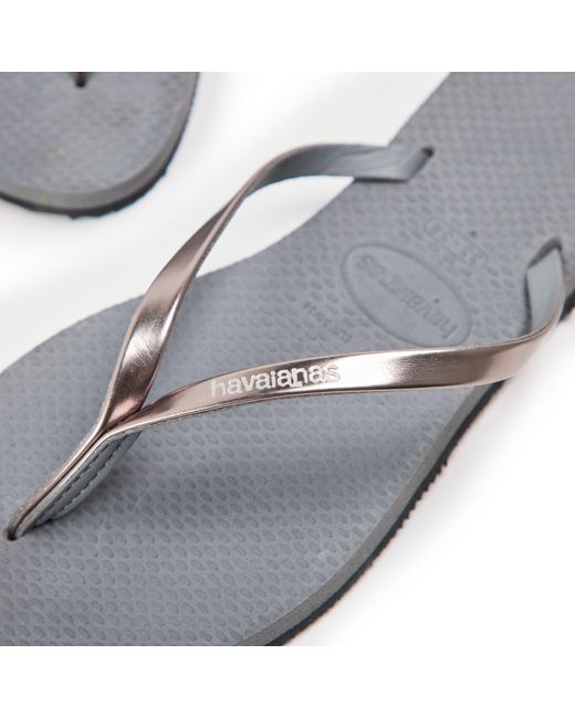 Havaianas Gray Hav. You Metallic Flip Flops