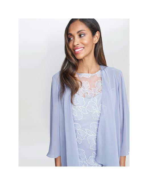 Gina Bacconi Blue Elia Embroidered Dress And Jacket