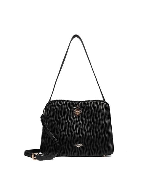 Dune Black Distance Textured Magnetic Crossbody Bag