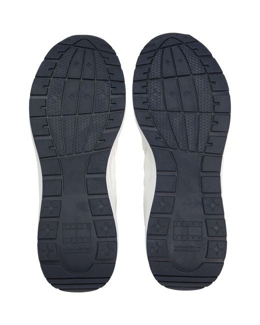 Tommy Hilfiger White Logo Mixed Texture Trainers for men
