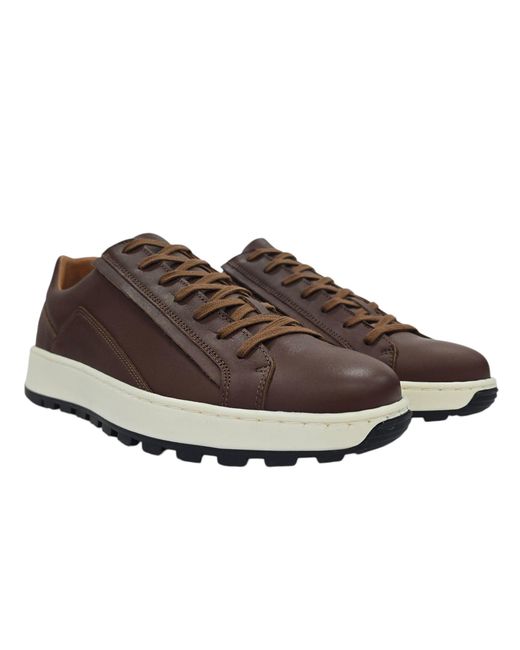 Deakins Brown Gilmore Leather Lace Up Cloudfoam Low-Top Trainers for men