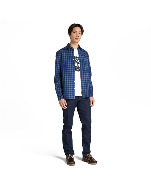 Timberland Blue Northwood Tree Logo Cotton Short-Sleeve T-Shirt for men