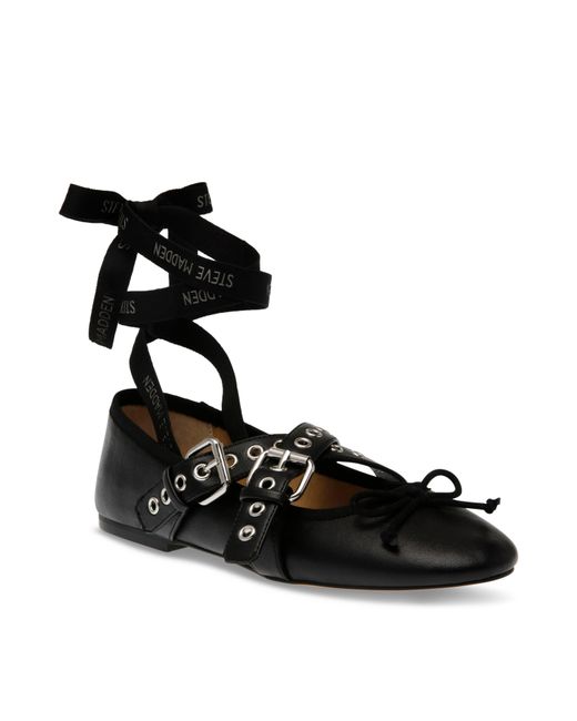 Steve Madden Black Baylen Flat Slippers