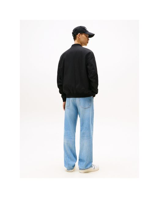 Tommy Hilfiger Black Tj Ribbed Zip-Through Bomber Jacket for men