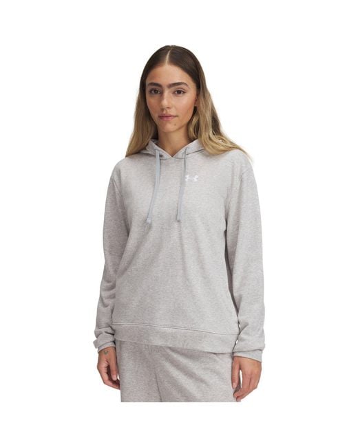 Under Armour Gray Rival Terry Over The Head Hoodie