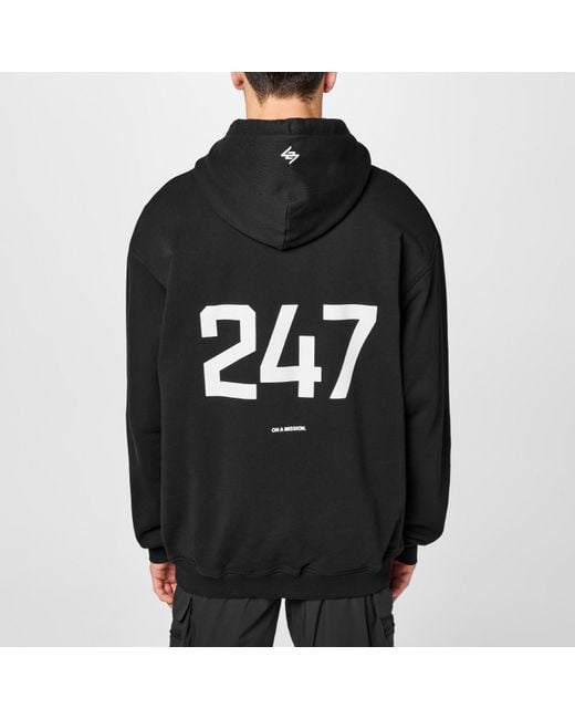 REPRESENT 247 Black Logo Cotton 247 Oversized Hoodie for men