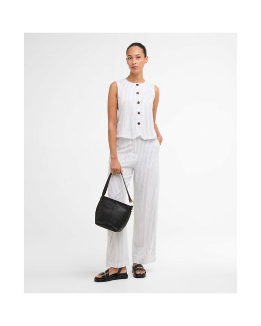 Barbour White Sleeveless Shirt