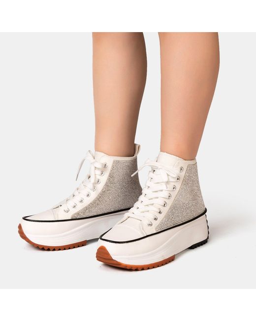 Firetrap Natural Platform Hi Top Ladies Trainers