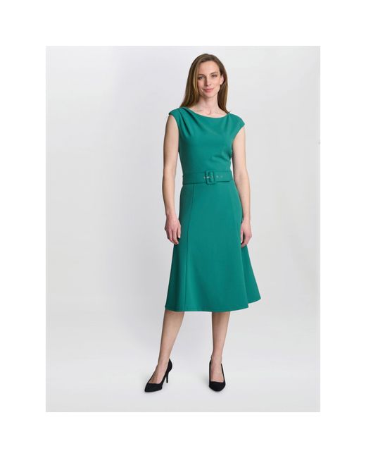 Gina Bacconi Green Mary Belted Dress