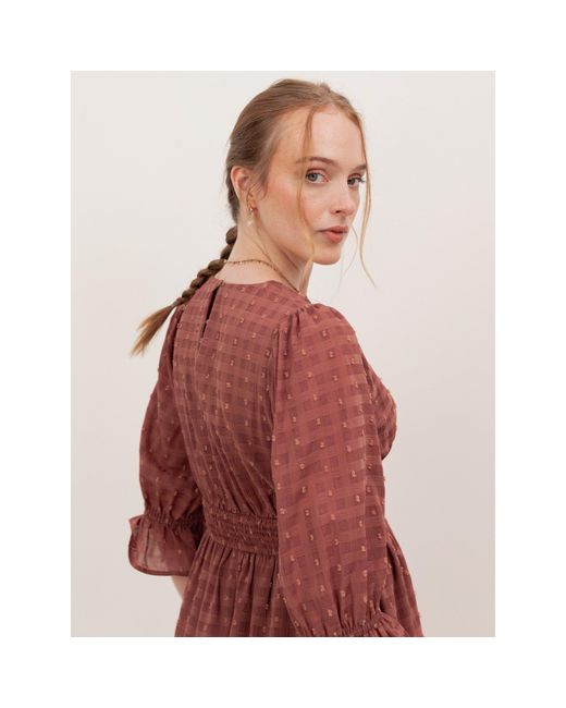 Lovedrobe Red Gingham V Neck Midaxi Dress