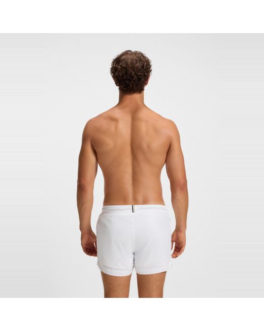 Boss White Mooneye Swim Shorts for men