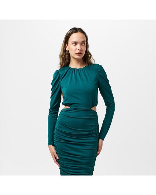 AX Paris Green Cut Out Waist Midi Dress