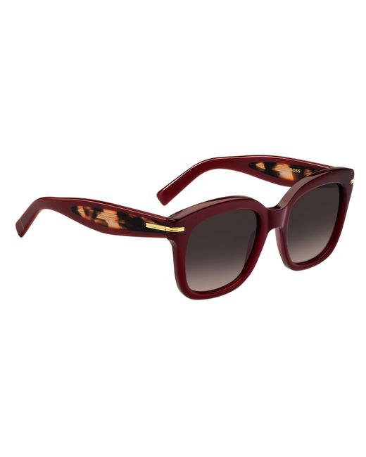 Boss Brown Square Round Sunglasses