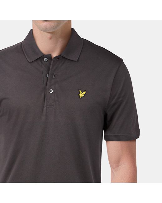 Lyle & Scott Gray Basic Short Sleeve Polo Shirt for men