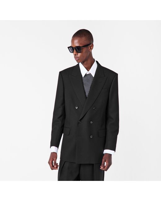 Tom Ford Black Twill Double Breasted Blazer for men