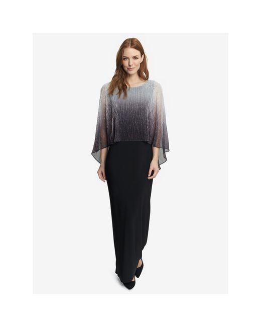 Gina Bacconi Black Avigail Long Ombre Popover Dress