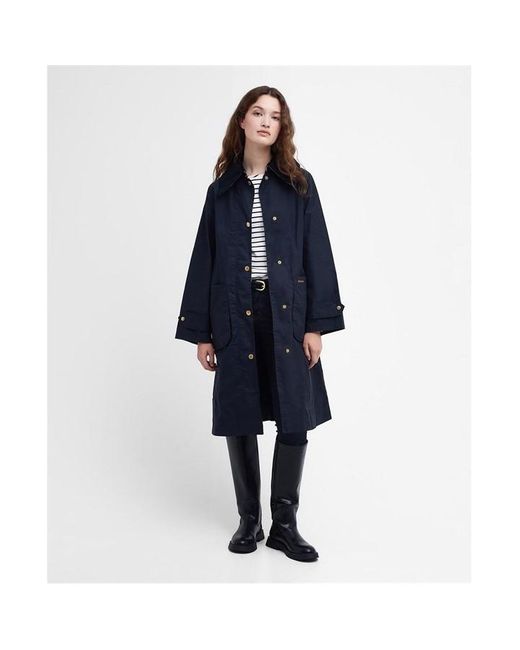 Barbour Blue Paxton Showerproof Trench Coat