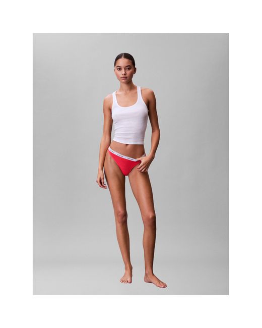 Calvin Klein Red Logo Thong