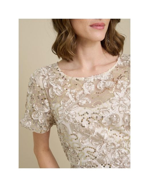 Gina Bacconi Natural Mimmi Sequin Maxi Dress