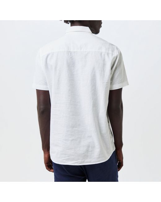 Threadbare White Dragon Short-Sleeve Bowling Shirt for men