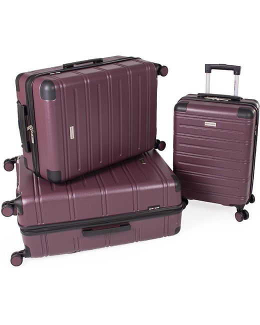 Pierre Cardin Purple Lyon Hard Shell Suitcase Travel Luggage