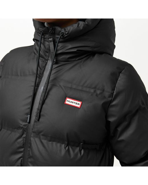 Hunter Black Sonic Waterproof Short Puffer Jacket
