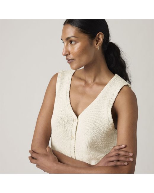 Levi's White Knitted Sweater Vest